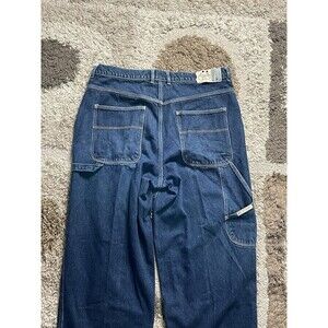 Phys Sci Vtg Carpenter Jeans Men Wide Leg Workwear Denim Pants Utility 38X32 Y2K